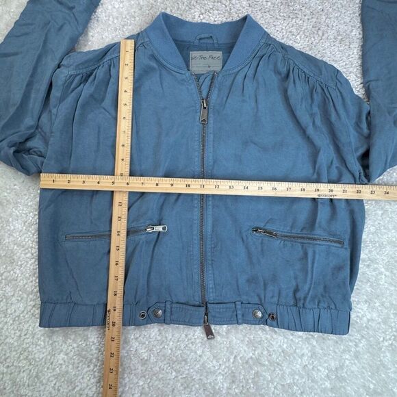 We The Free People Knockout Siren Bomber Jacket Blue - Picture 12 of 13